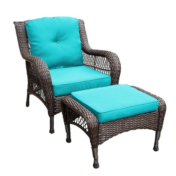 6piece Resin Wicker Patio Furniture Conversation Set with High Back