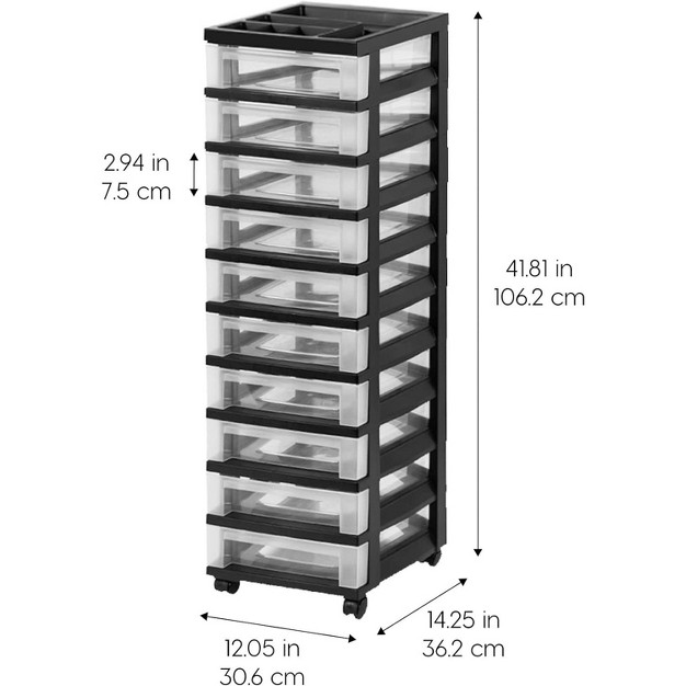 Iris Usa Plastic Rolling Storage Drawer Cart