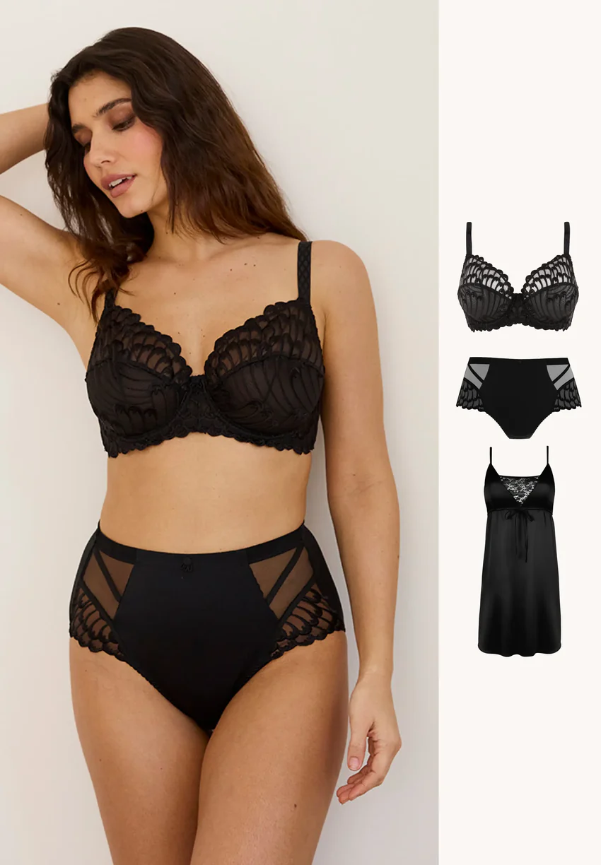 Ensemble Narcisse noir avec nuisette