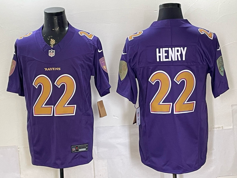 Men's Baltimore Ravens Derrick Henry #22 Purple Alternate Game Jersey