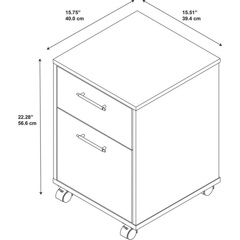 Scranton u0026 Co 2 Drawer Mobile Pedestal in Washed Gray - SC-1453746