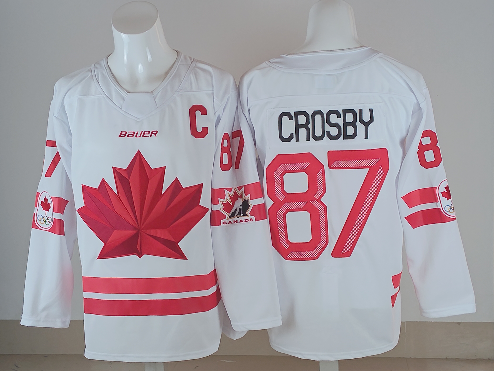 Men's Canada Hockey Sidney Crosby #87 White 2026 Winter Olympics Jersey