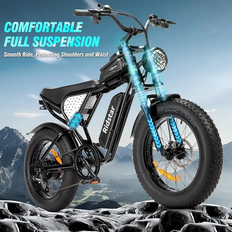 Q20 All-Terrain Electric Fat Bike – 2000W, 52V Battery, 30–180 Mile Range