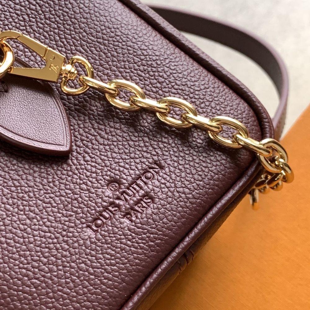 [Premium Quality] – Louis Vuitton Speedy Bandouliere 20 Monogram Empreinte Grenat Red 8.1 Inches M25929