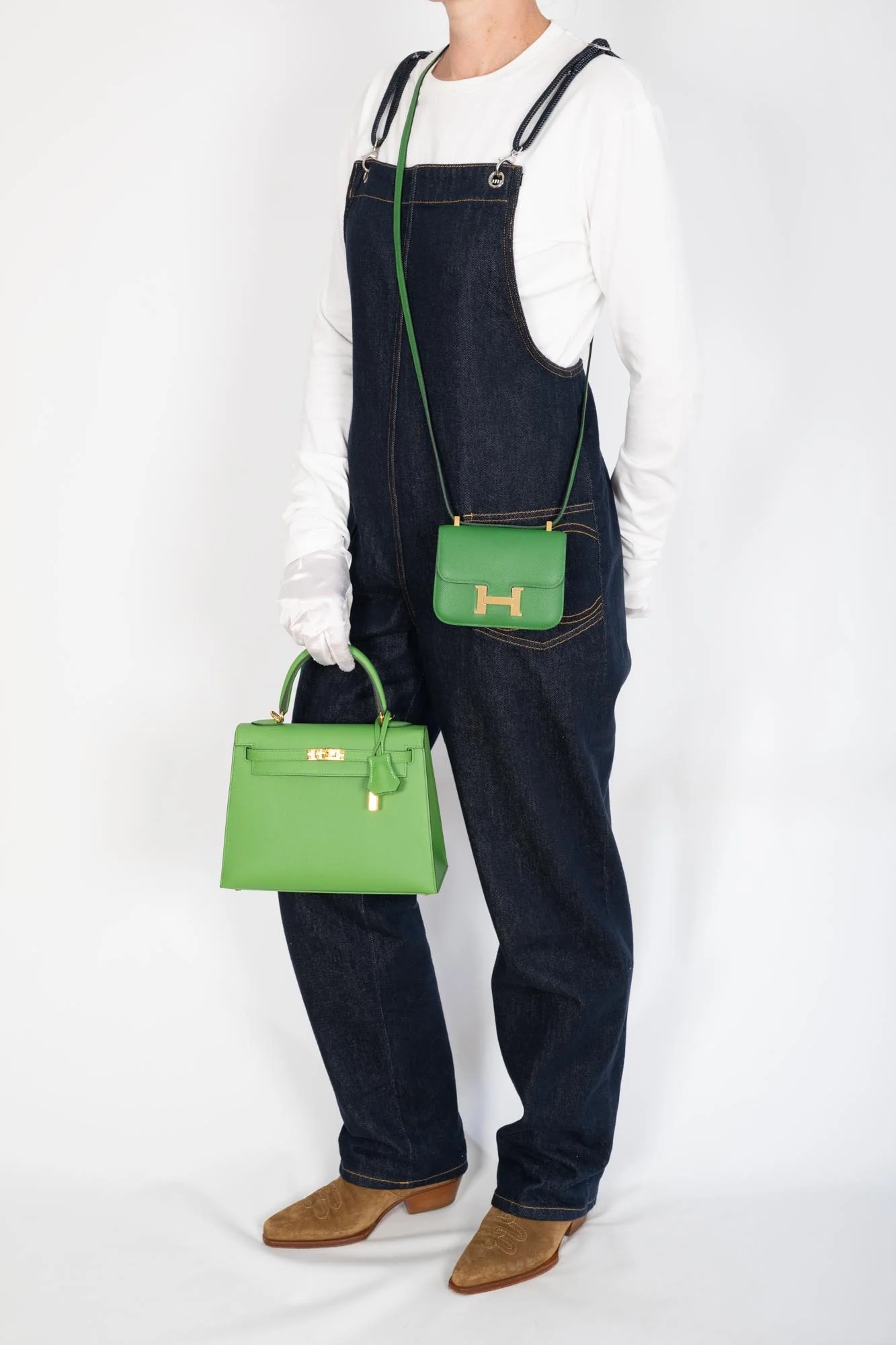 Hermès Micro Constance 14 Vert Cru Epsom Gold Hardware