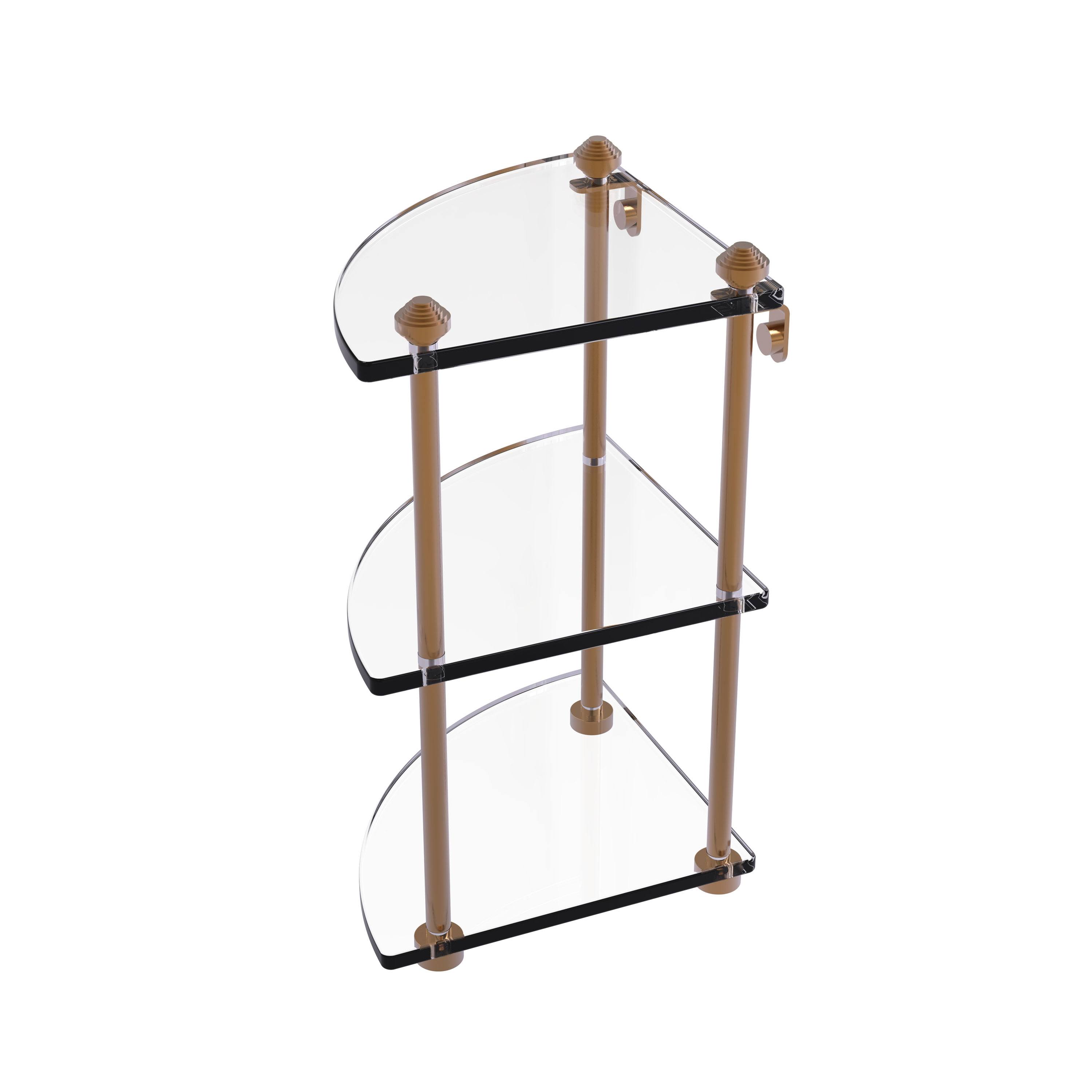Allied Brass Southbeach Collection Three Tier Corner Glass Shelf - Brushed Bronze