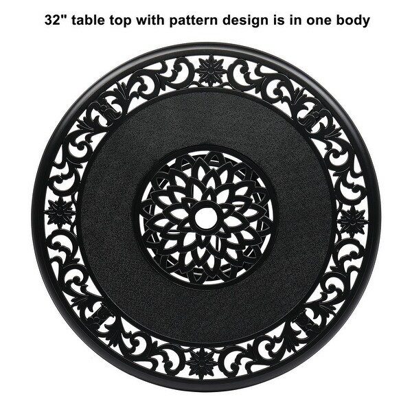 32 in.D x 29 in.H Patio Bronze Cast Aluminum Round Dining Table