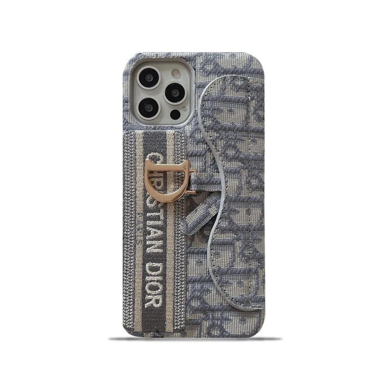 CD IPHONE CASE WITH CARD HOLDER GRAY