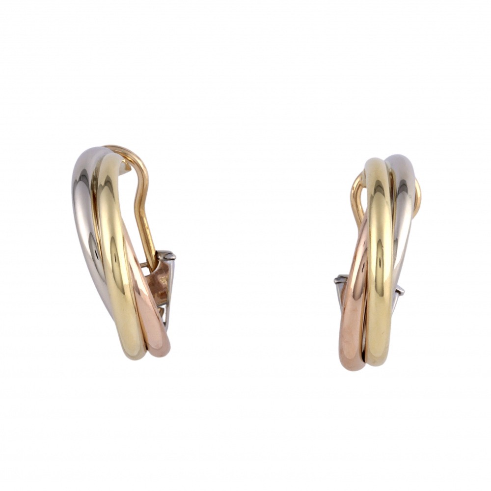 Cartier Trinity Earrings Tri-Gold