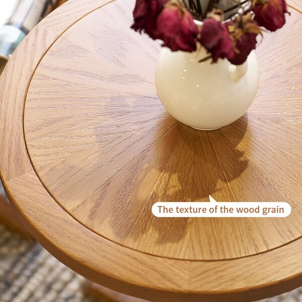 2Piece Modern Farmhouse Living Room Coffee Table Set,Stylish and Elegant Nesting Round Wooden Table