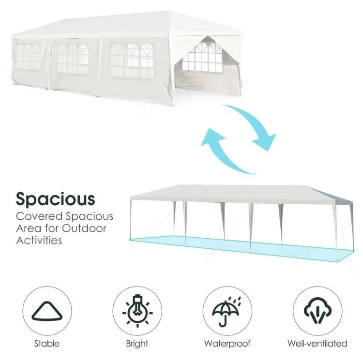 Premium 10′ x 30′ Pop-Up Canopy Tent with 8 Zippered Sidewalls – Commercial-Grade Party Shelter
