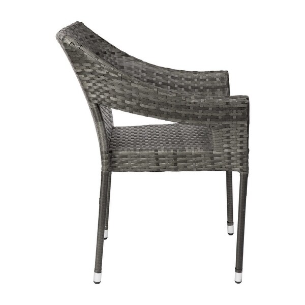 All Weather Commercial Grade PE Rattan Stacking Patio Chairs