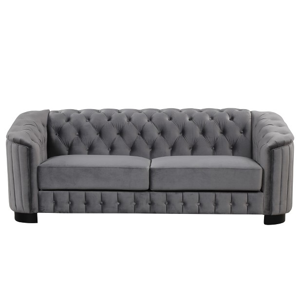 Modern Velvet Upholstered Accent Sofa Chair With Thick Removable Cushion modernluxe