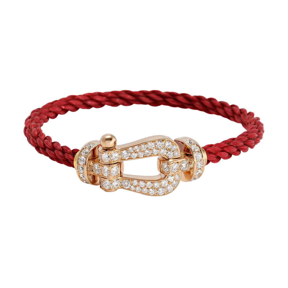 FRED Force 10 Lm Full Diamond Bracelet 18K Rose Gold & Stainless Steel 0B0049-6B0217