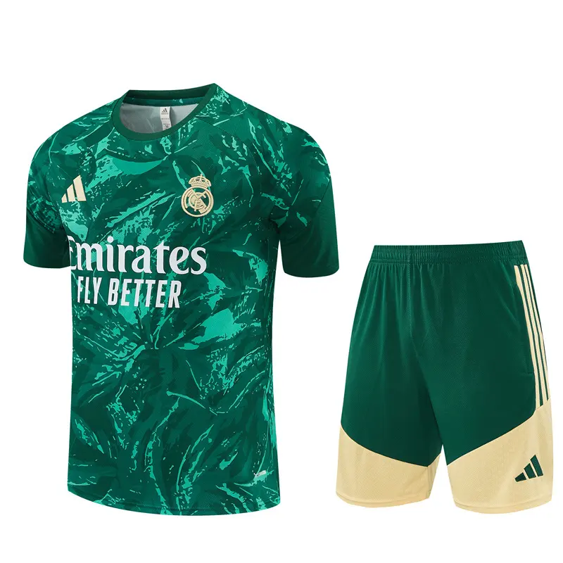 Short Sleeves Real Madrid Training Suit - Green