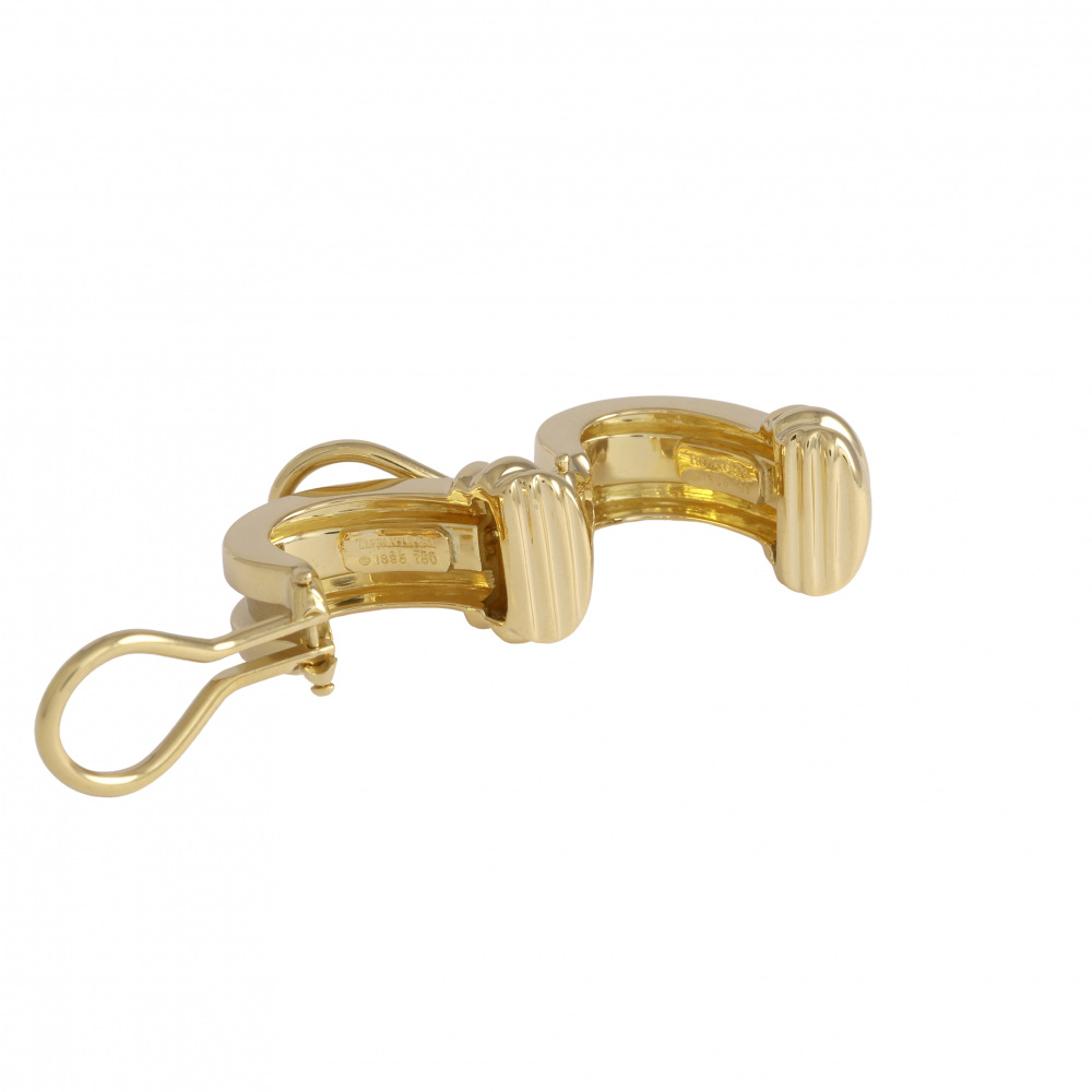 Tiffany & Co. Atlas Groove Earrings 18K Yellow Gold