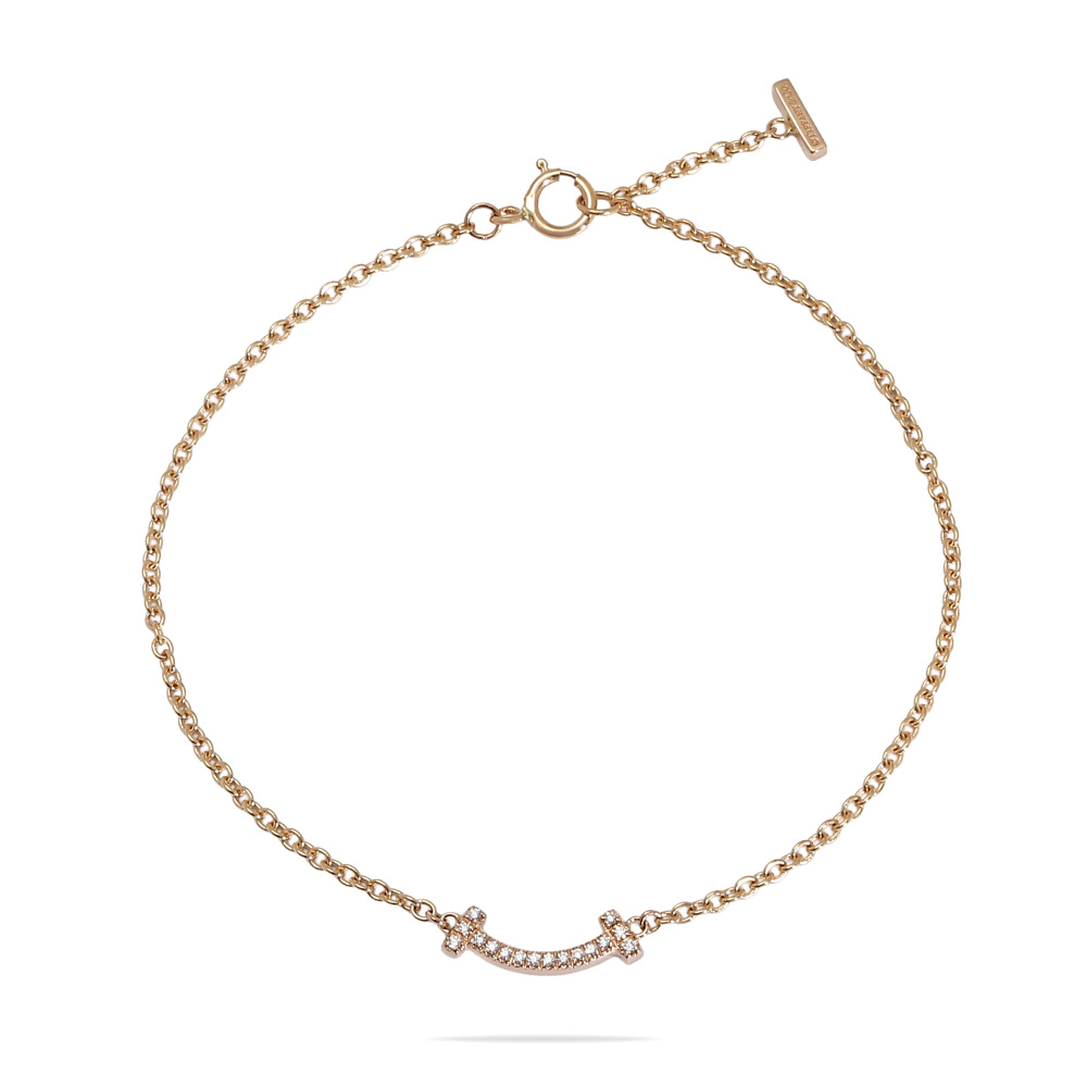 Tiffany & Co. Tiffany T Smile Bracelet 18K Rose Gold Diamond 62994657