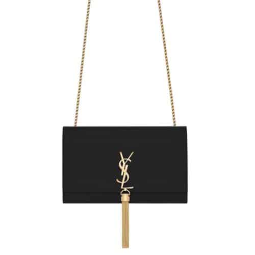 Saint Laurent Kate Medium Chain Bag With Tassel In Grain De Poudre Embossed Leather