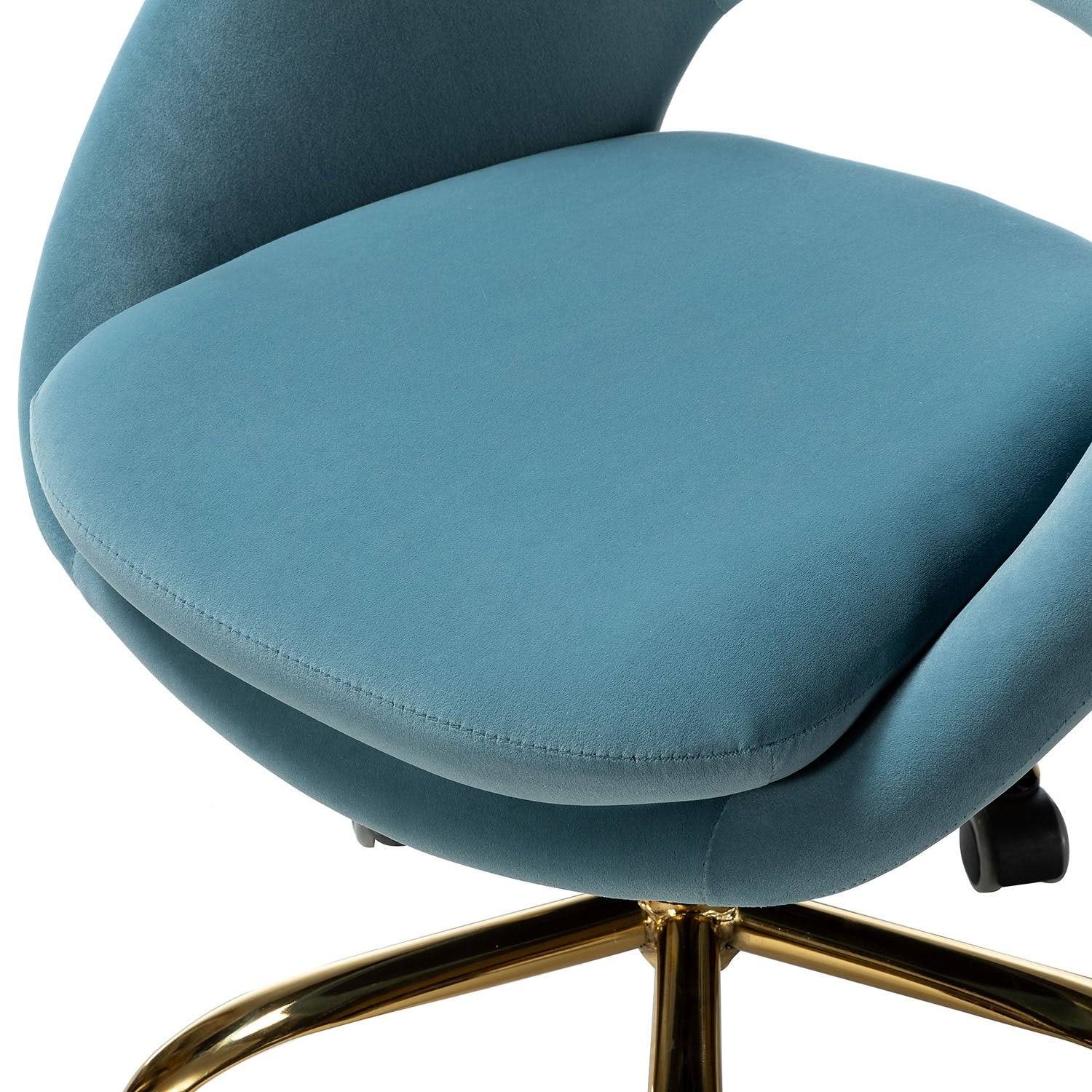 Savas Height Adjustable Swivel Task Chair with Gold Base - Charcoal