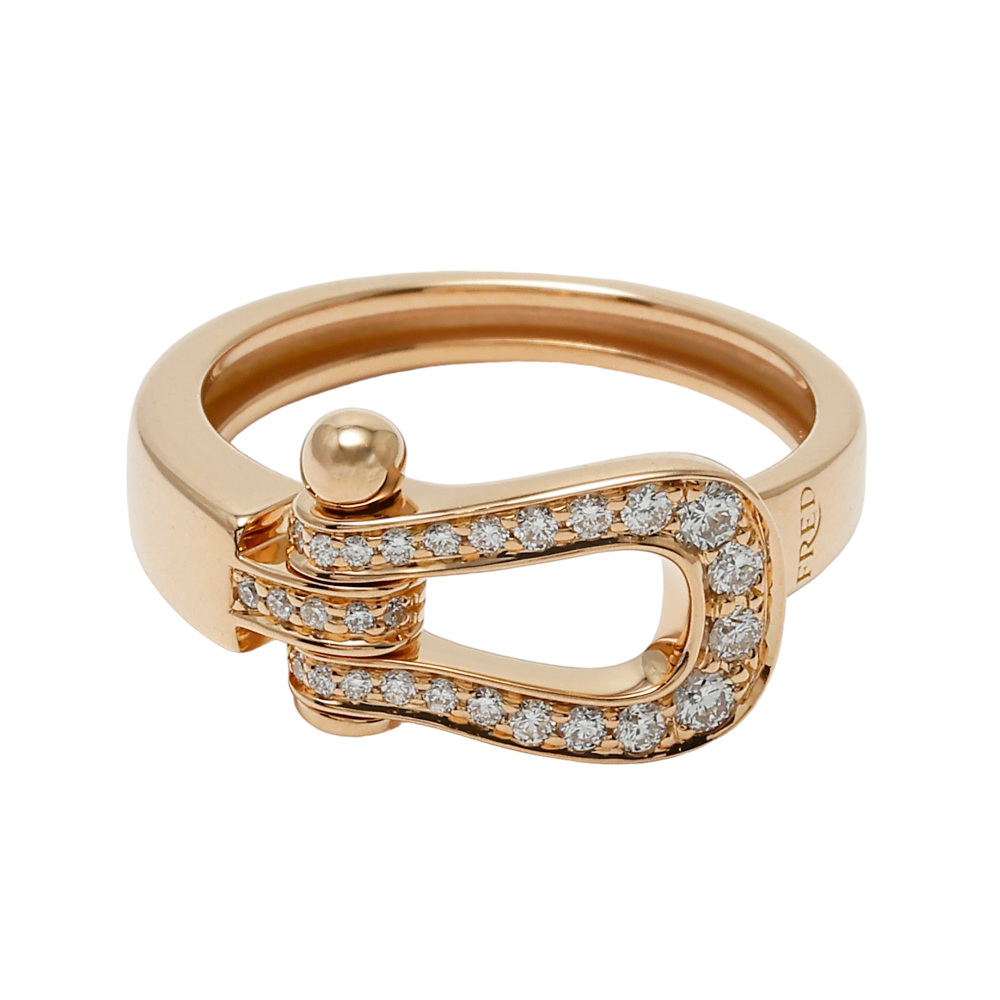 FRED Force 10 Mm Ring 18K Rose Gold Diamond 4B0383