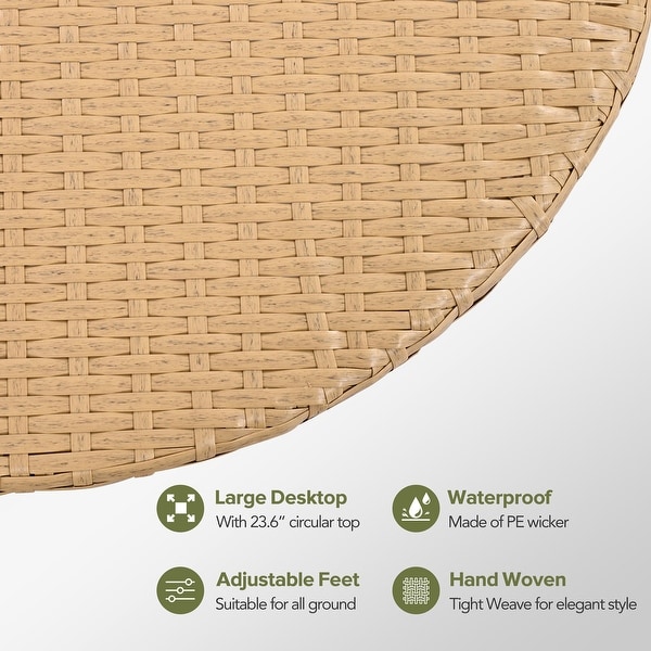 Leisure Zone 7 Pieces AllWeather Rattan Sectional Sofa Set