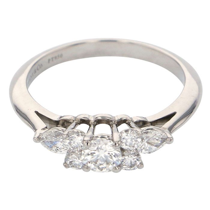 Tiffany & Co. Tiffany Seven Stone Diamond Ring PT950 Ring Platinum