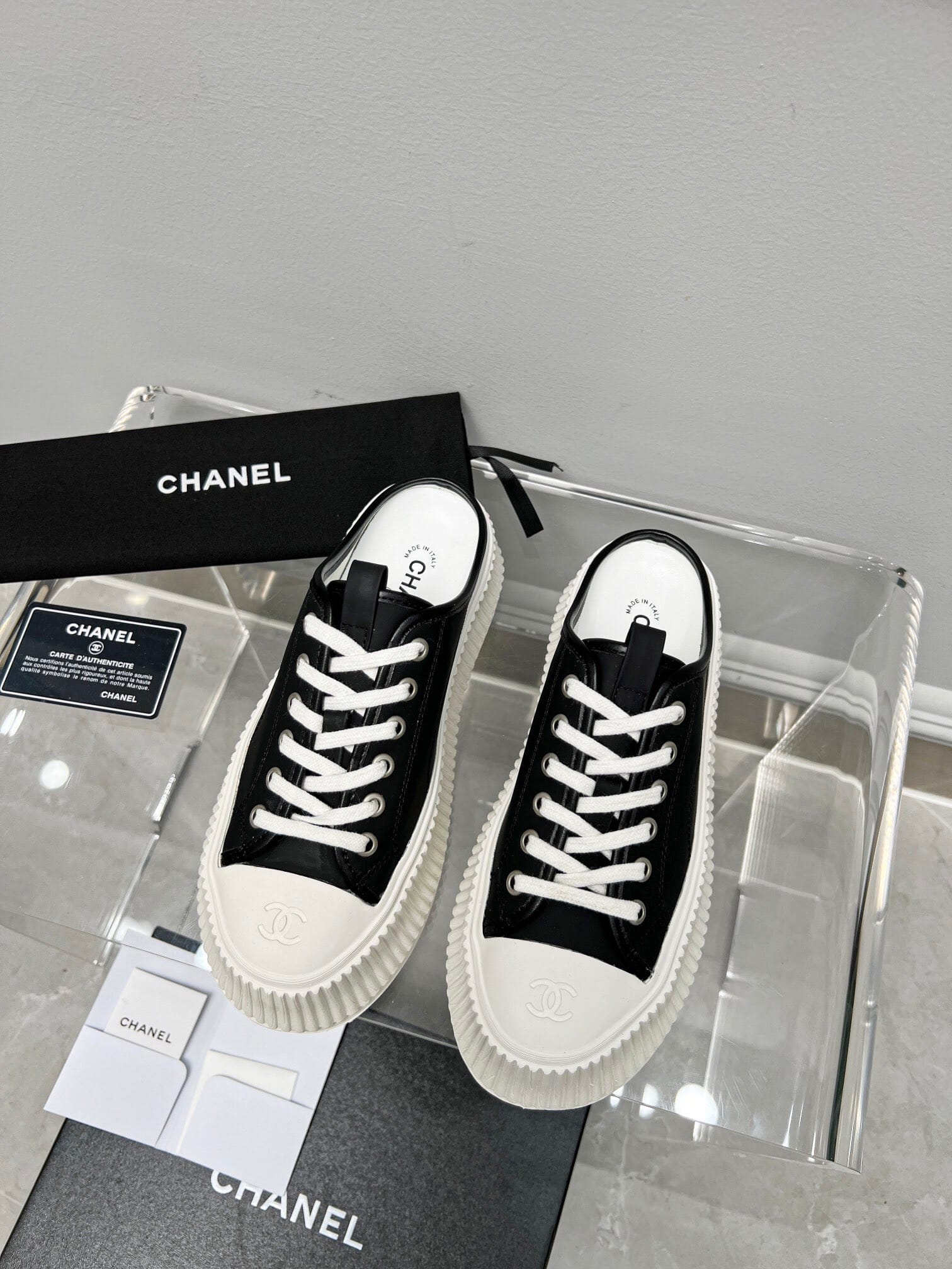 Chanel Platform Shoes Black