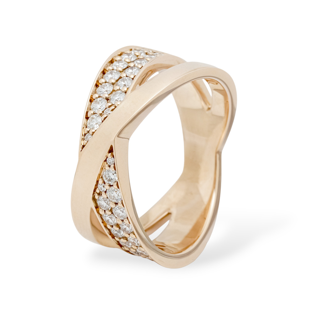 Tiffany & Co. Atlas Ring 18K Rose Gold Diamond