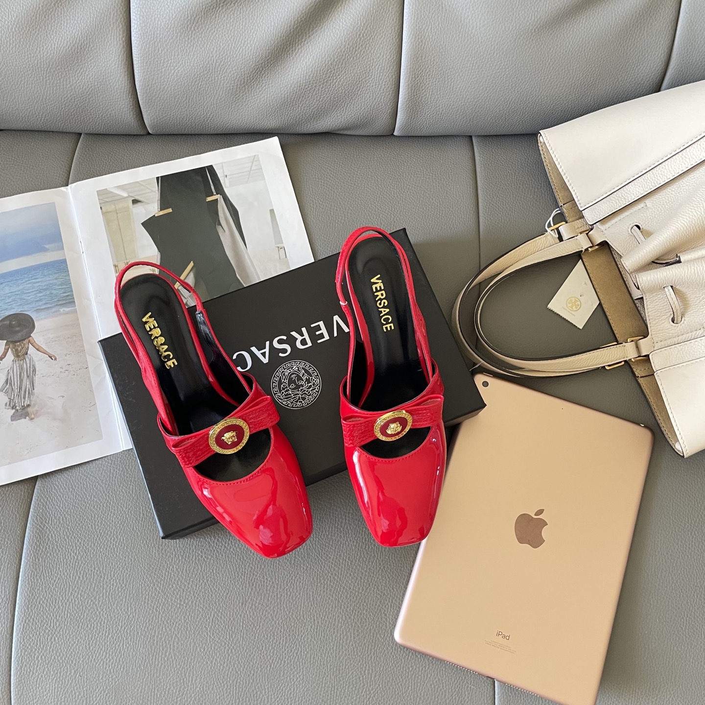 VERSACE SQUARE TOE MARY JANE SANDALS - cnluxepick