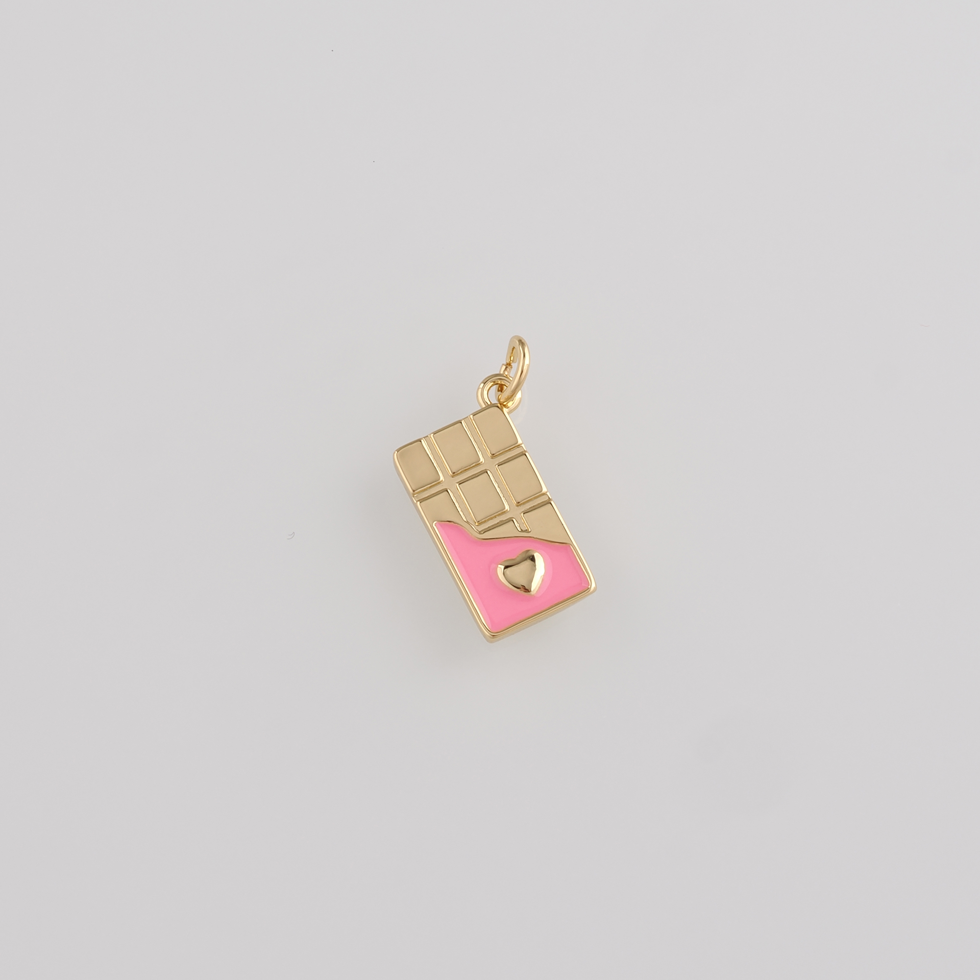 18K Gold Filled Chocolate Pendant,Enamel Chocolate Charm Earrings Necklace for DIY Jewelry Making Supply