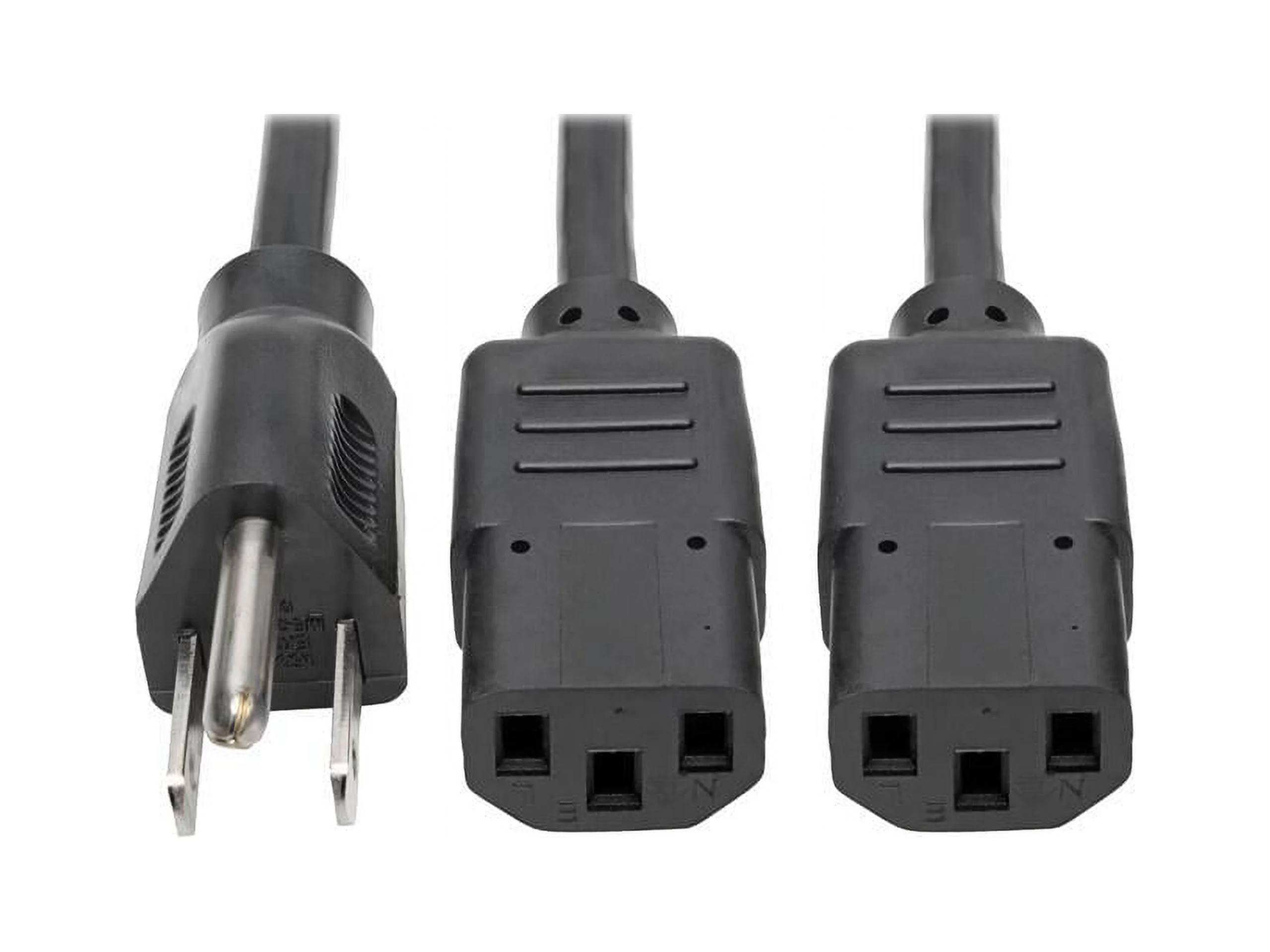 Tripp Lite Universal Power Extension Cord Y Splitter Cable (NEMA 5-15P to 2x IEC-320-C13), 6-ft. (P006-006-2)