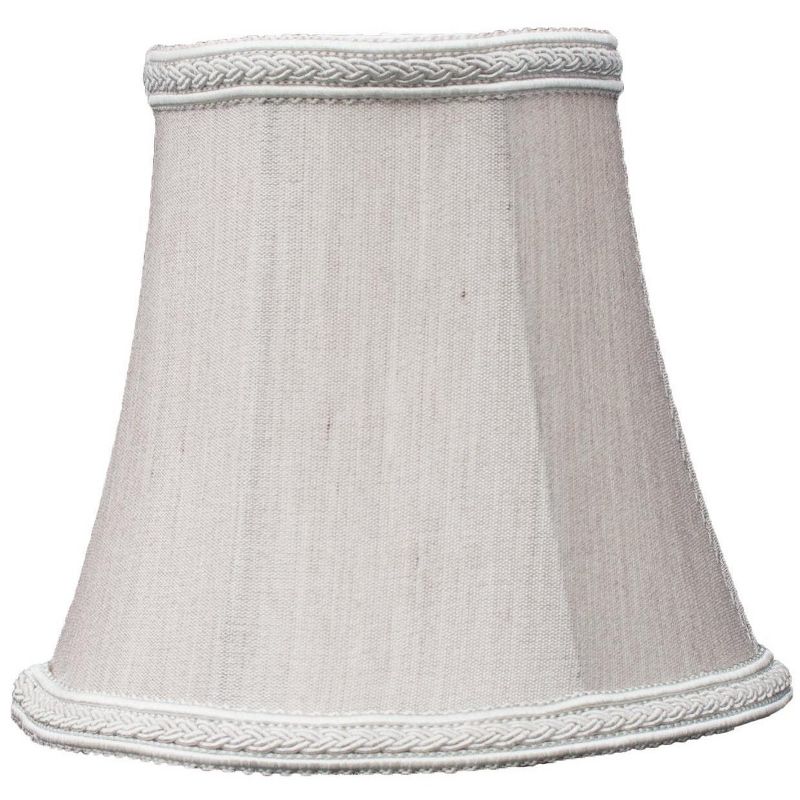 Silk Bell 5-inch Chandelier Lamp Shade with Braided Trim - 7 Colors