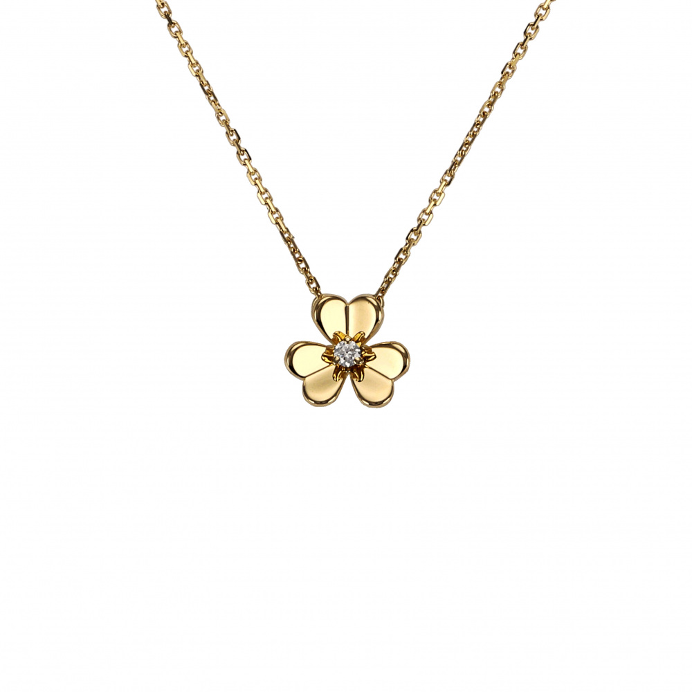 Van Cleef & Arpels Frivole Necklace 18K Yellow Gold Diamond VCARP0J100