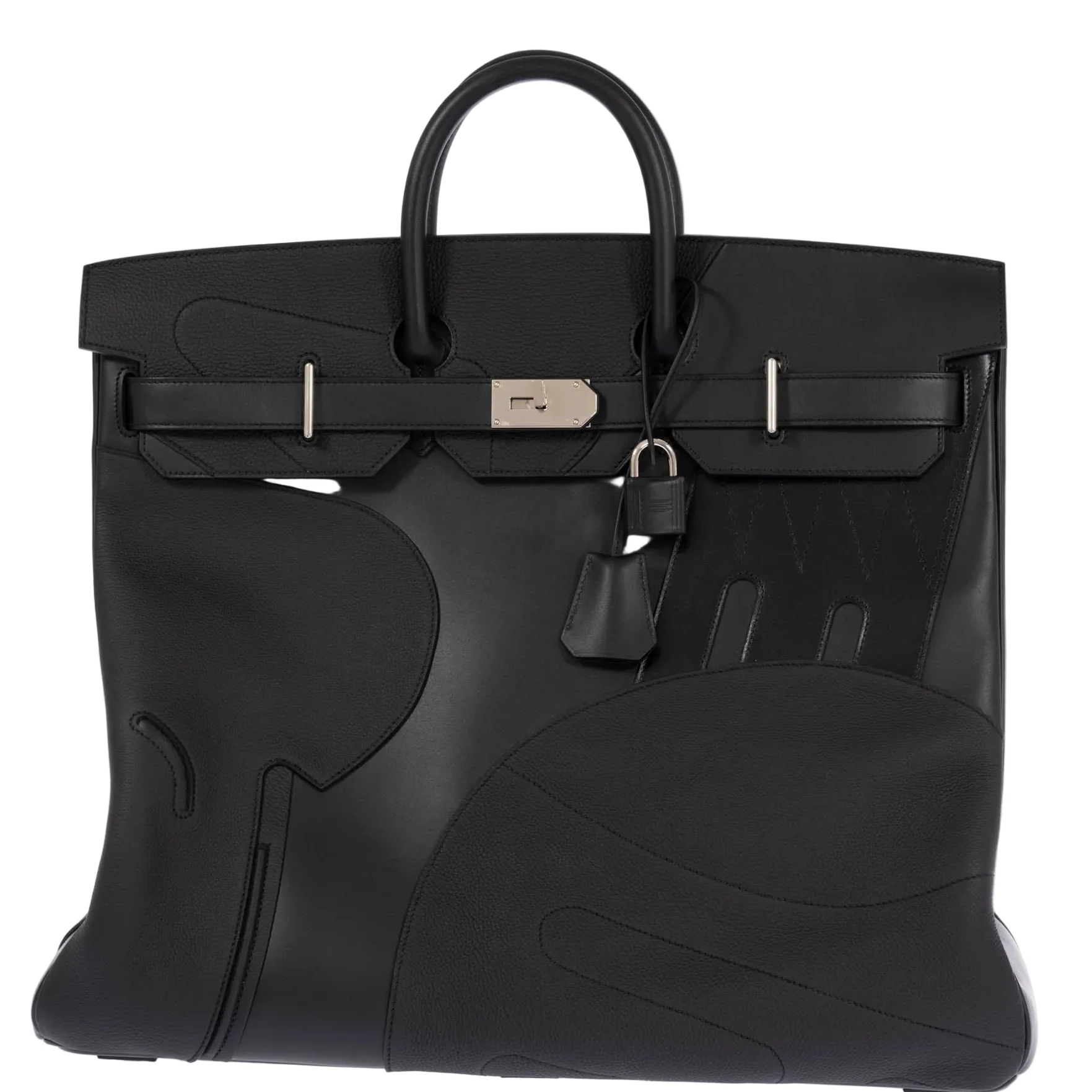 Hermès HAC 50 en Selle Noir Togo/Swift/Box Palladium Hardware