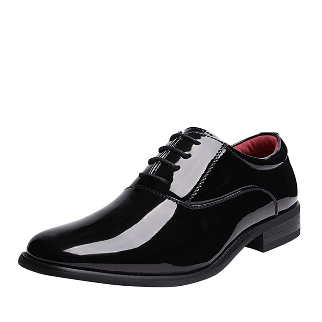 Men's Classic Black Tie Oxford Dress Shoes