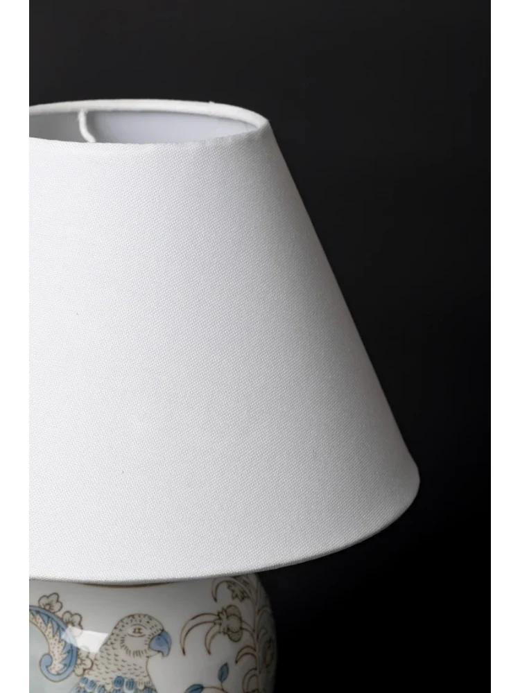 LA048 - Study Series Oriental Paris Hand-painted Ceramic Parrot Blue Study Bedroom Table Lamp Bedside Lamp