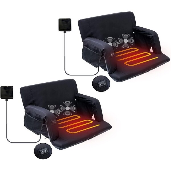 Stadium Seat,Heated Stadium Seat with Massage Function Reclining Bleacher Seat Equipped with a 12V 10000mAh Battery Included