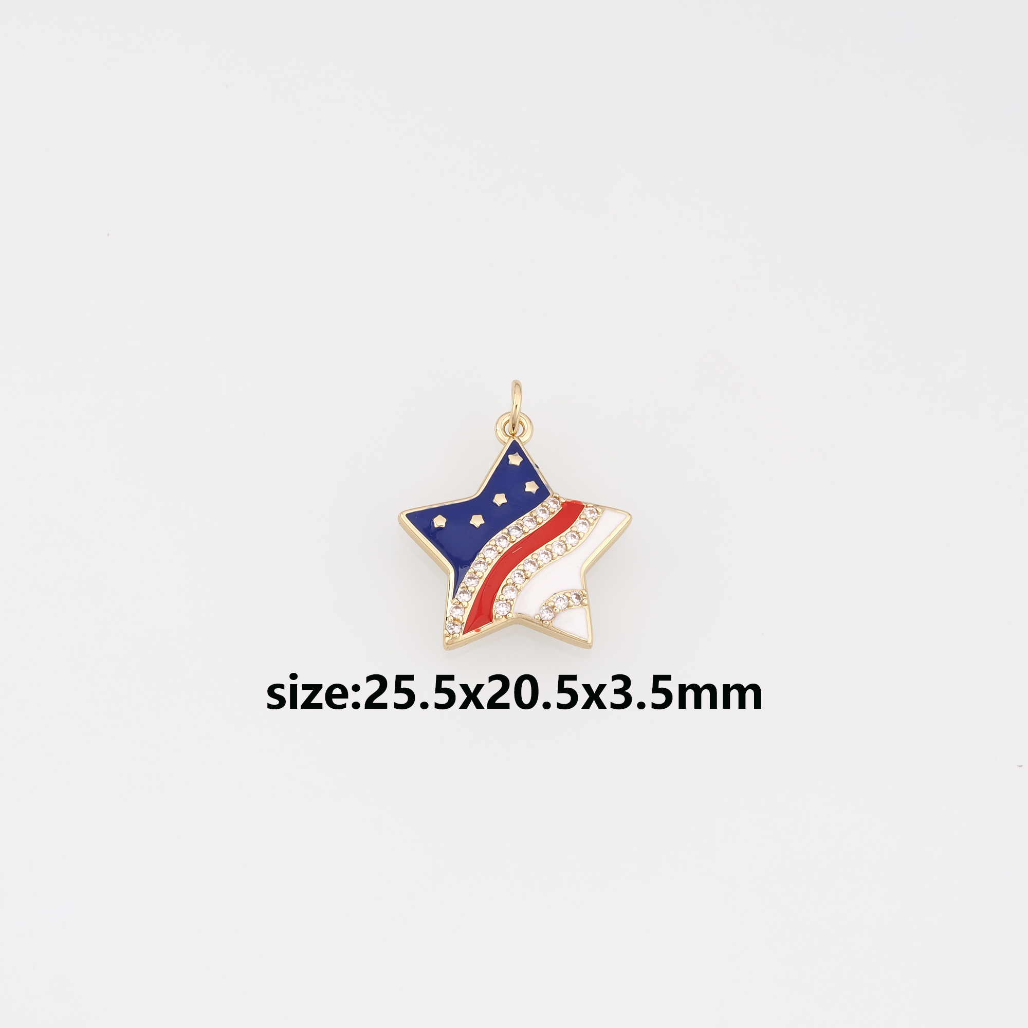 18K Gold Filled Star Pendant,CZ Micro Pave Celestial Charm Earrings Necklace for DIY Jewelry Making Supply
