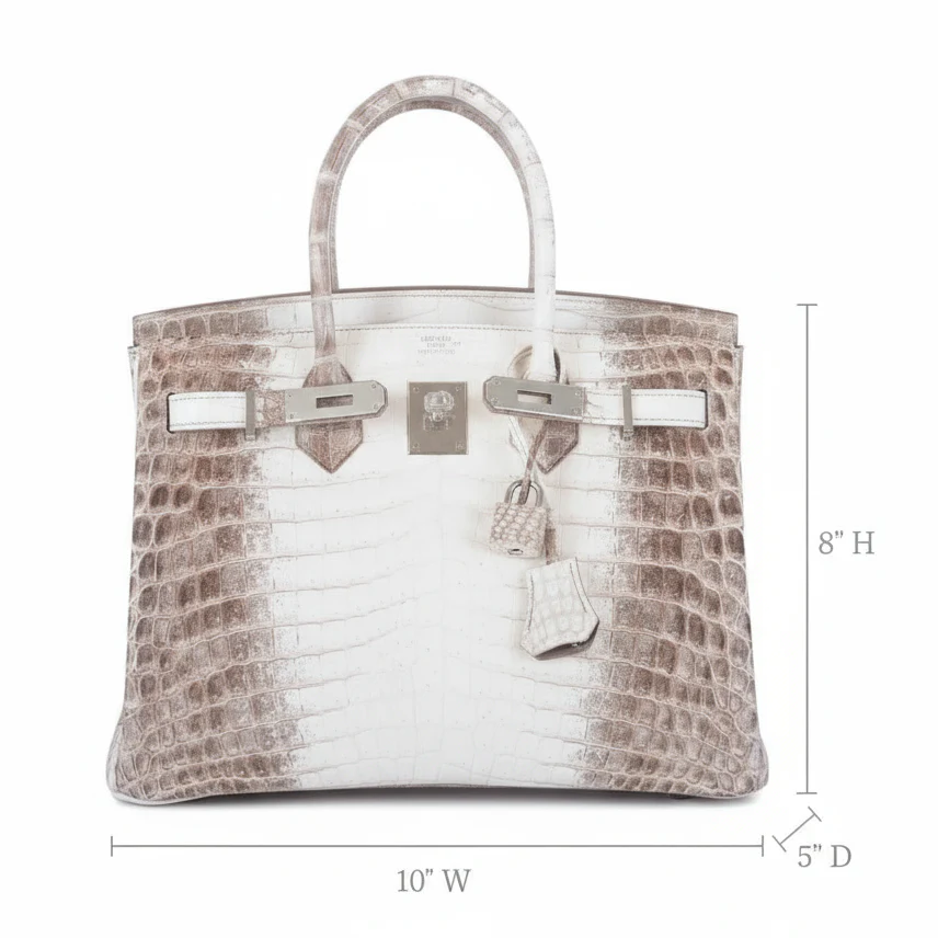 Hermès Birkin 25 Himalayan White Niloticus Crocodile Palladium Hardware