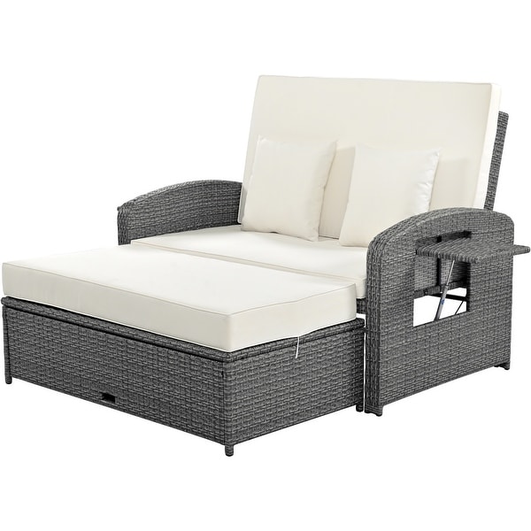 PE Wicker Rattan Reclining Sofa Chair