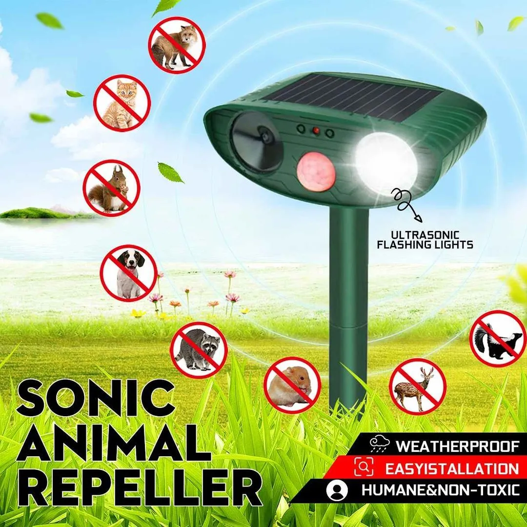 Solar Powered Ultrasonic Squirrel Repellent- Get Rid of Squirrel in 48 Hours