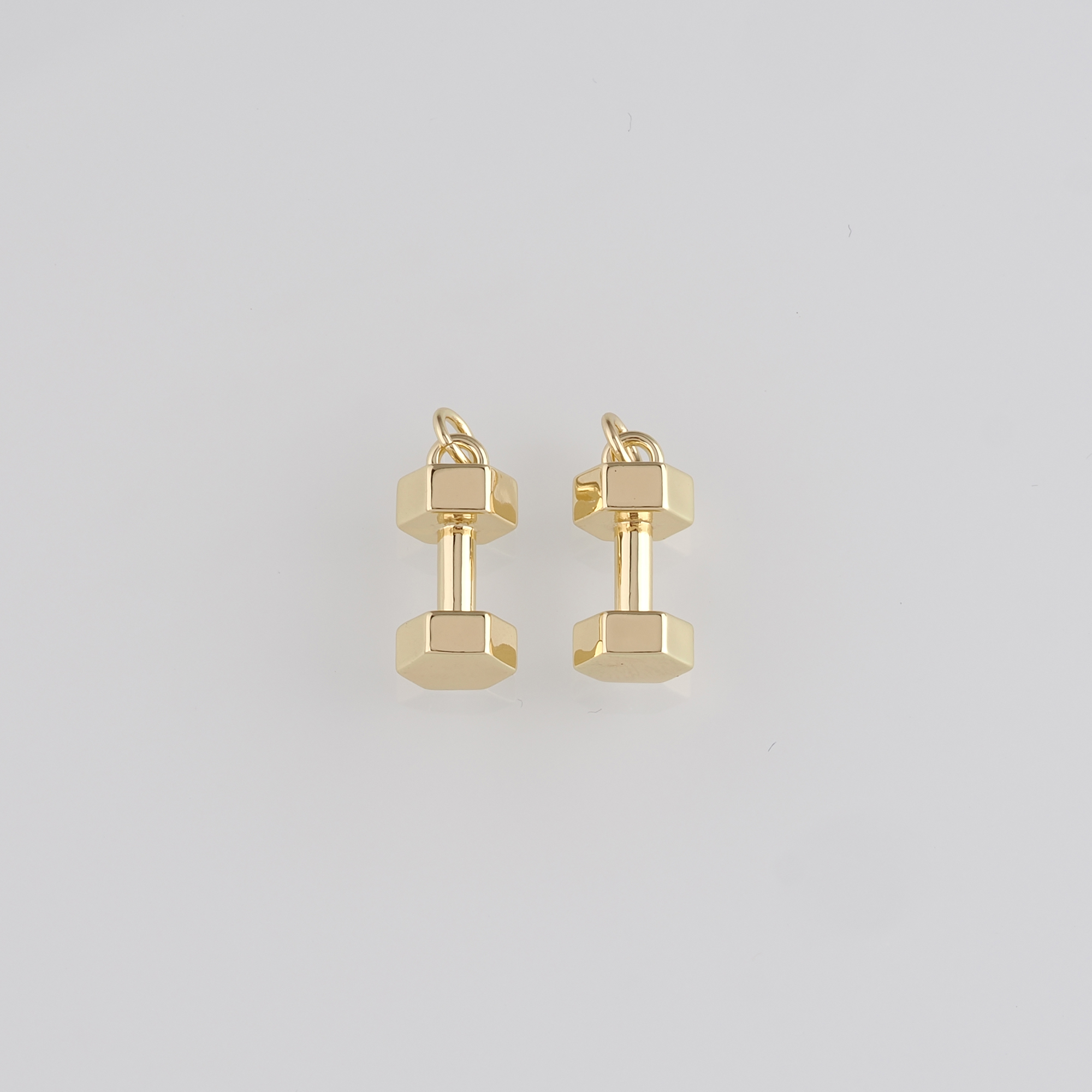 18K Gold Filled Barbell Pendant,Dainty Barbell Charm Earrings Necklace for DIY Jewelry Making Supply