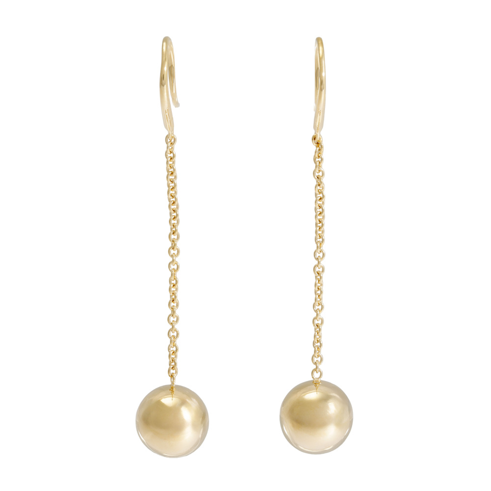 Tiffany & Co. Hardware Ball Earrings 18K Yellow Gold
