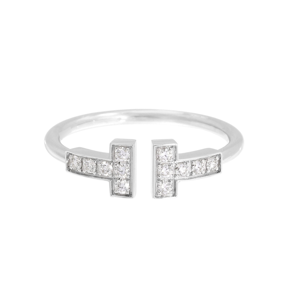 Tiffany & Co. Tiffany T Wire Ring 18K White Gold Diamond 60147226