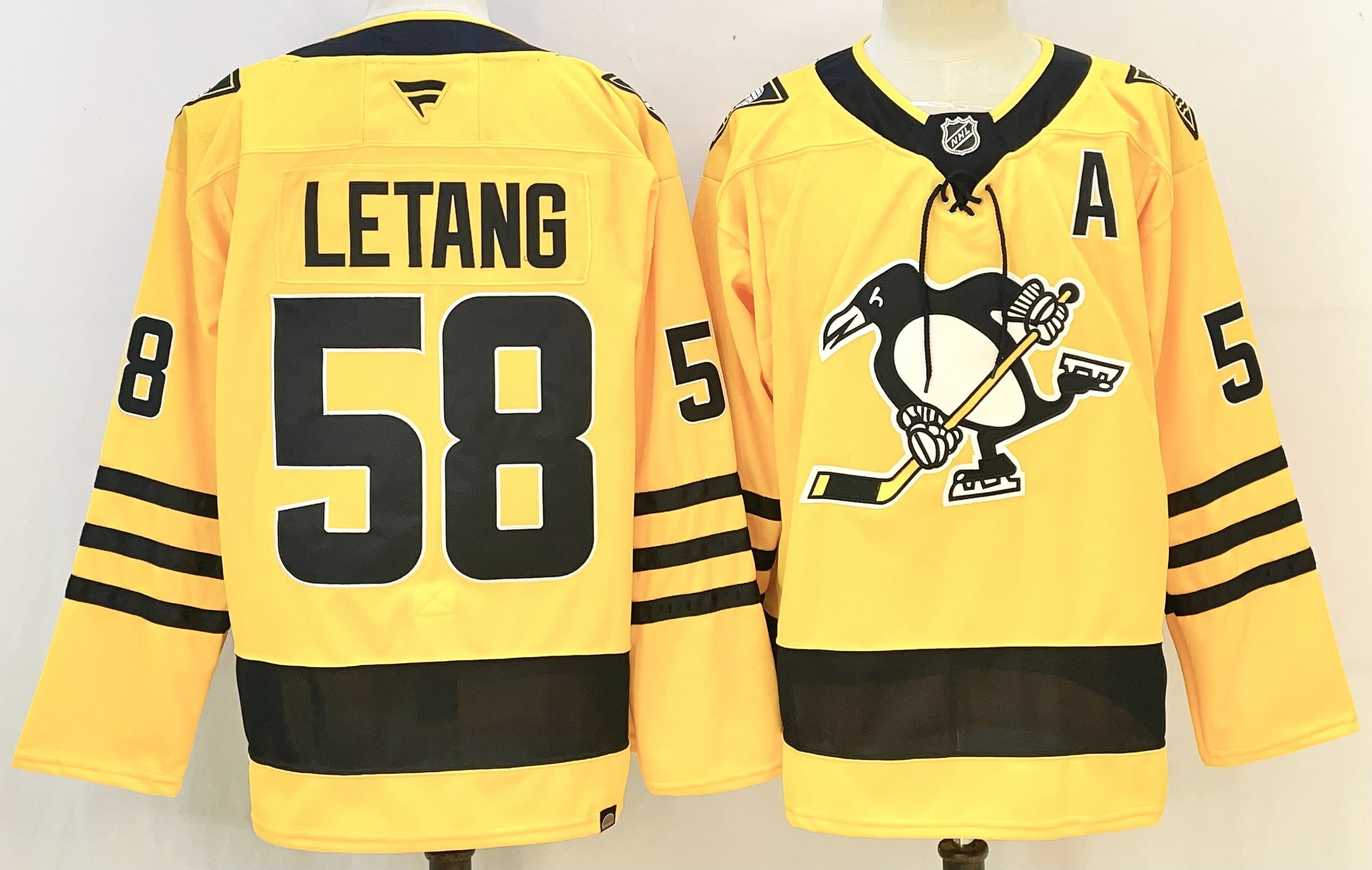 Men's Pittsburgh Penguins Kris Letang #58 Fanatics Gold Alternate Breakaway Player Jersey