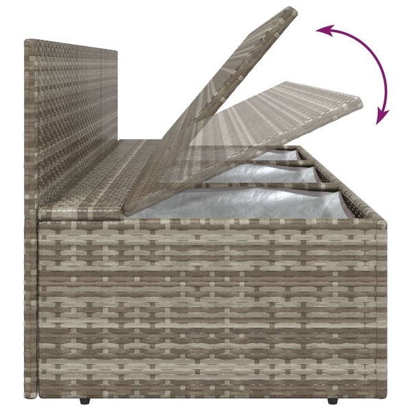 vidaXL 9 Piece Patio Lounge Set with Cushions Gray Poly Rattan