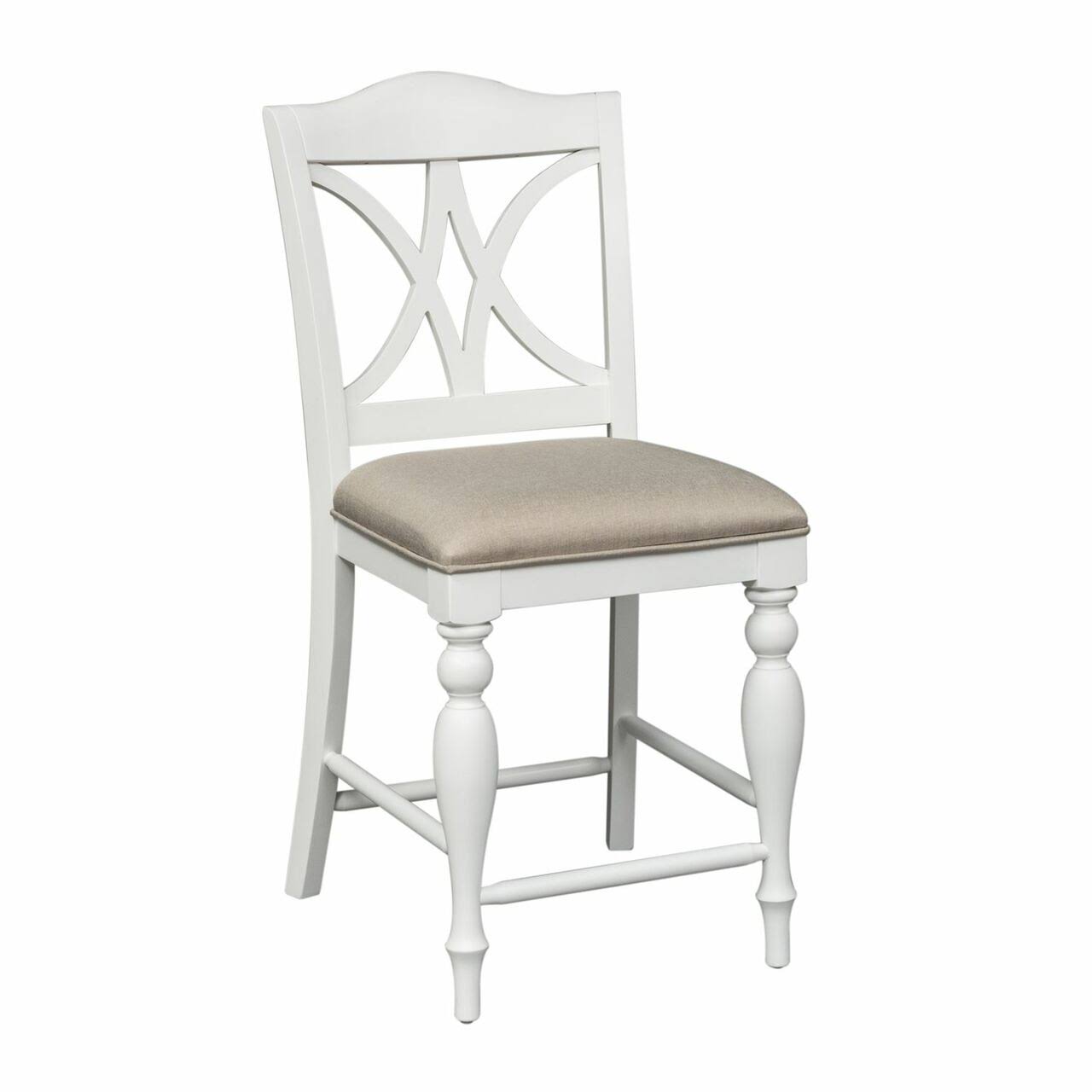 Liberty Furniture Summer House Oyster White Slat Back Counter Stool