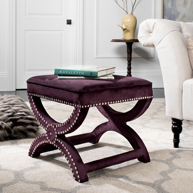 Mystic Ottoman With Silver Nail Heads Safavieh