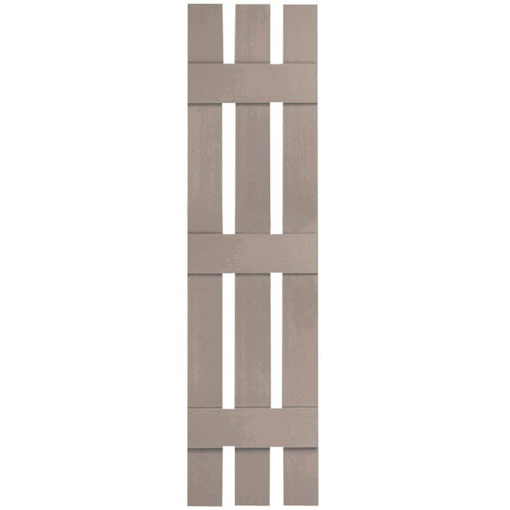 12 inchw x 65 inchh Lifetime Vinyl, Custom Three Board Spaced (3 Batten), Board-n-Batten Shutters, Clay
