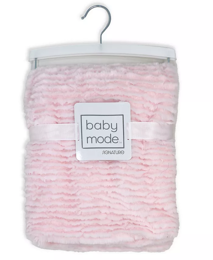 Baby Mode Jesse and Lulu Baby Girls Ridged Plush Blanket, 3 Piece Set